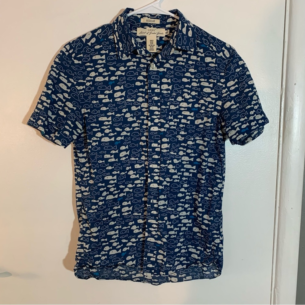 Label of Graded Goods H&M Fish Button Up Shirt